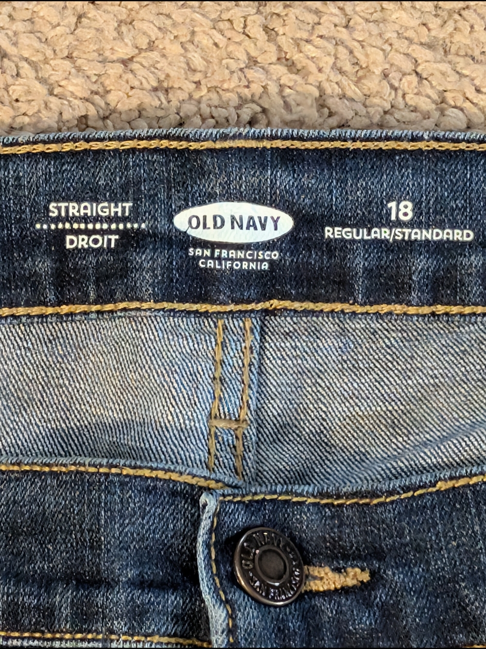 Old Navy Medium Dark Blue Straight Leg High Rise Jeans Size 18 - Picture 11 of 12
